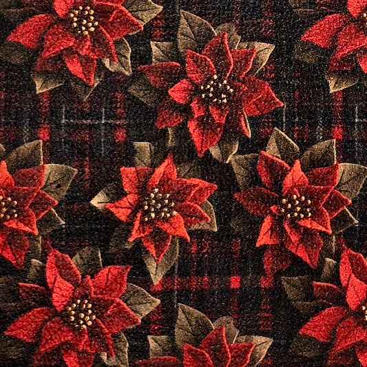 Poinsetta on Tartan Artisan Leatherette