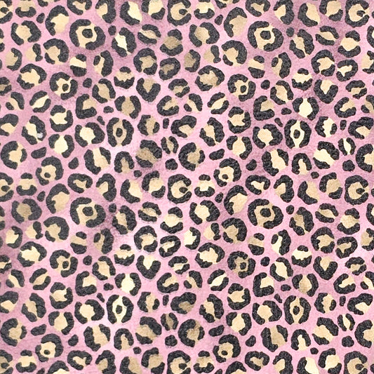 Pink & Gold Leopard Artisan Leatherette