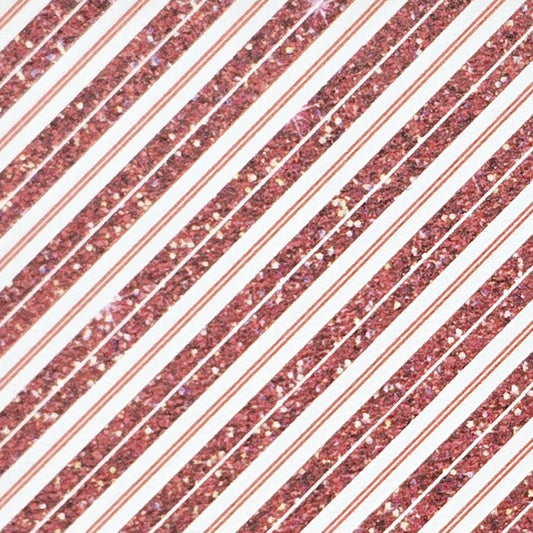 Glitter Effect Candy Stripe Artisan Leatherette