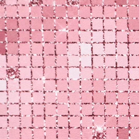 Luxury Pink Glitter Squares Artisan Leatherette