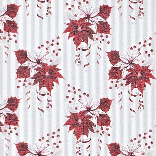 Candy Cane Poinsettia Artisan Leatherette