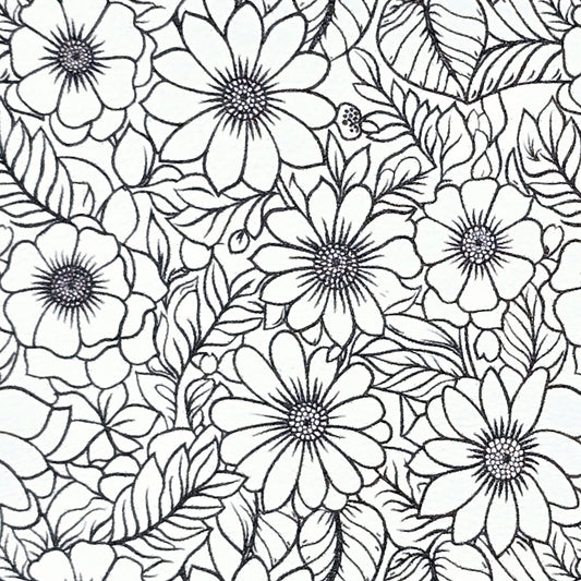 "Colour me in" Floral Artisan Leatherette