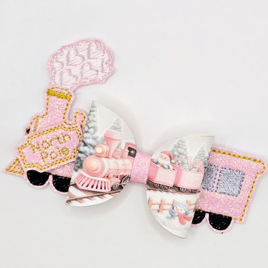 The Pink Santa Train | Printed Bow Loops