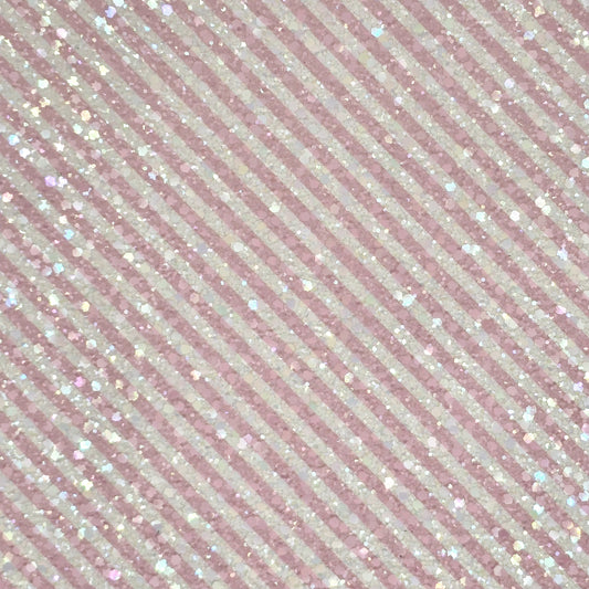 Pink Candy Stripe Chunky Glitter