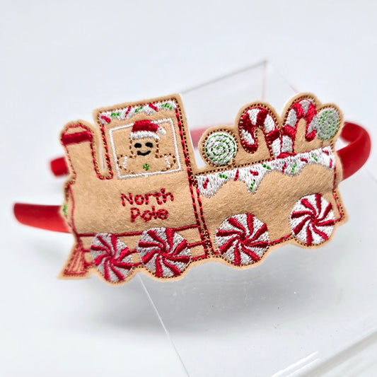 Gingerbread Express Embroidered Slider