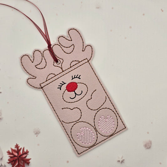 Reindeer Gift Card Holder with Hanging Eyelet