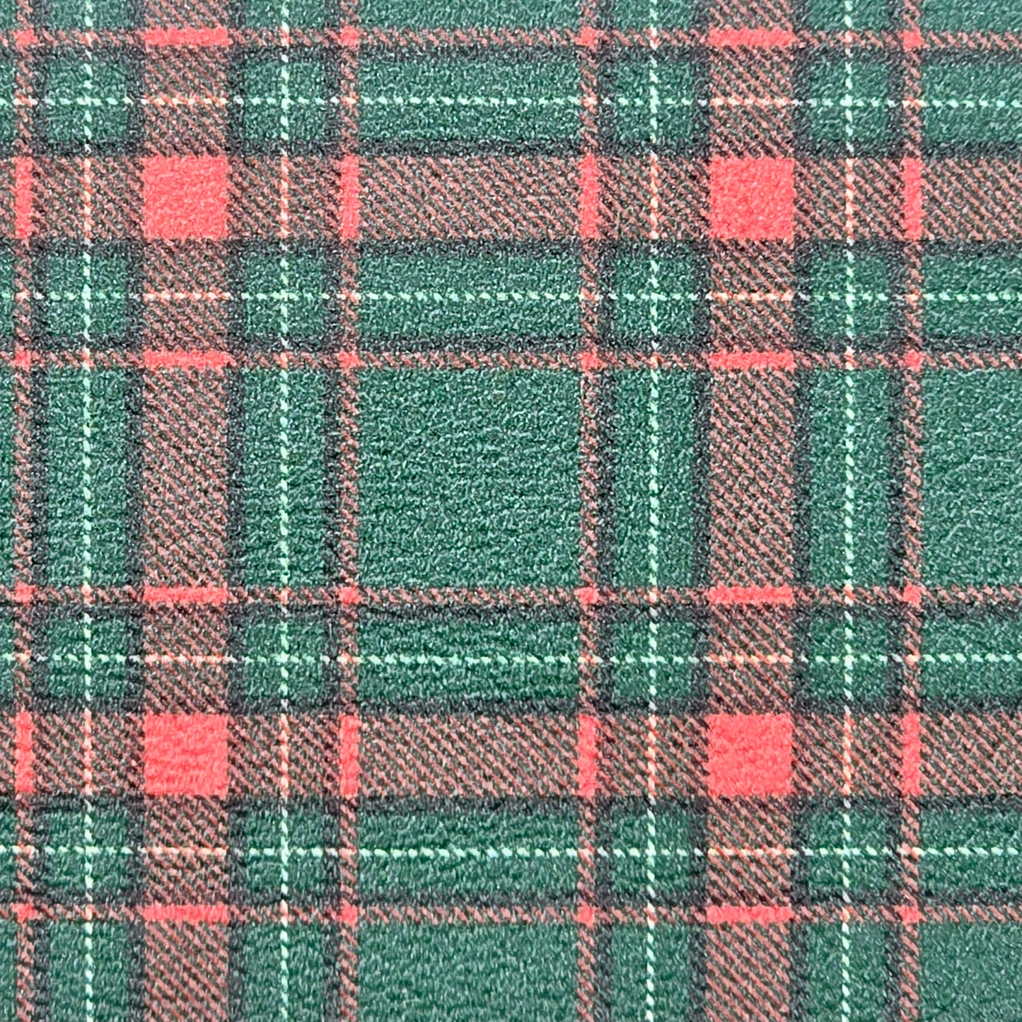 Tartan - Green with Red Accents  Artisan Leatherette