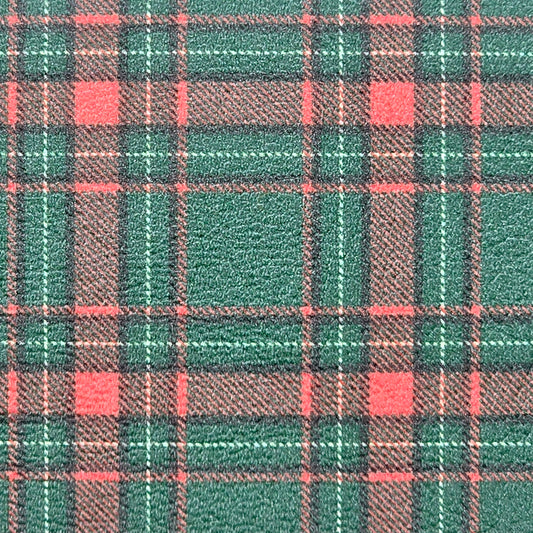 Tartan - Green with Red Accents  Artisan Leatherette