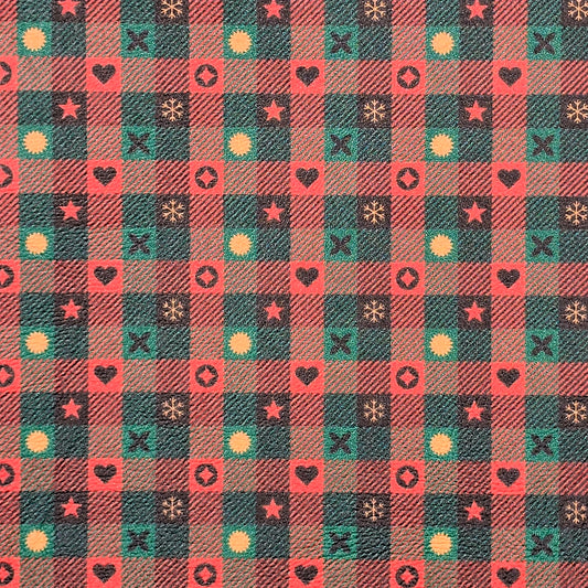 Hearts and Crosses Tartan Artisan Leatherette