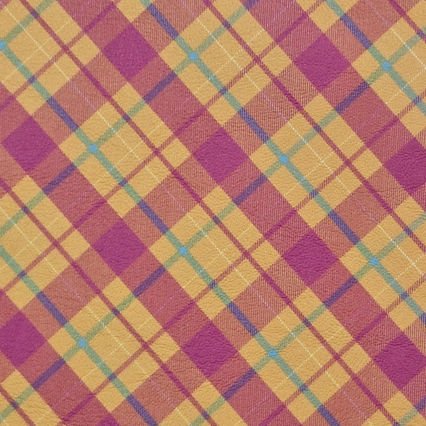 Pink and Yellow Tartan Artisan Leatherette