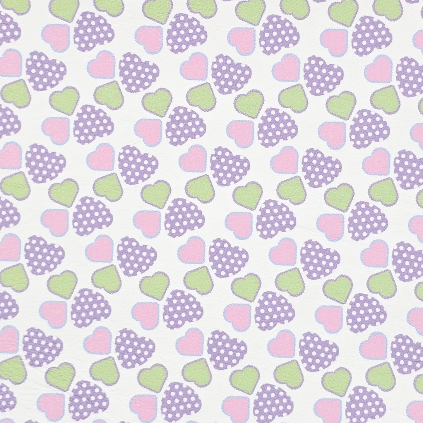 Spotty Lilac Hearts Artisan Leatherette