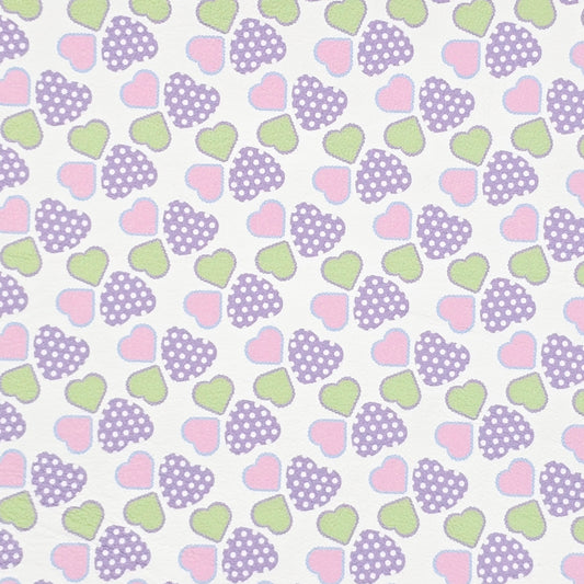 Spotty Lilac Hearts Artisan Leatherette