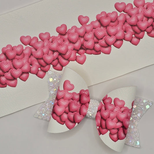 Mini 3D Hearts Leatherette Fabric Roll