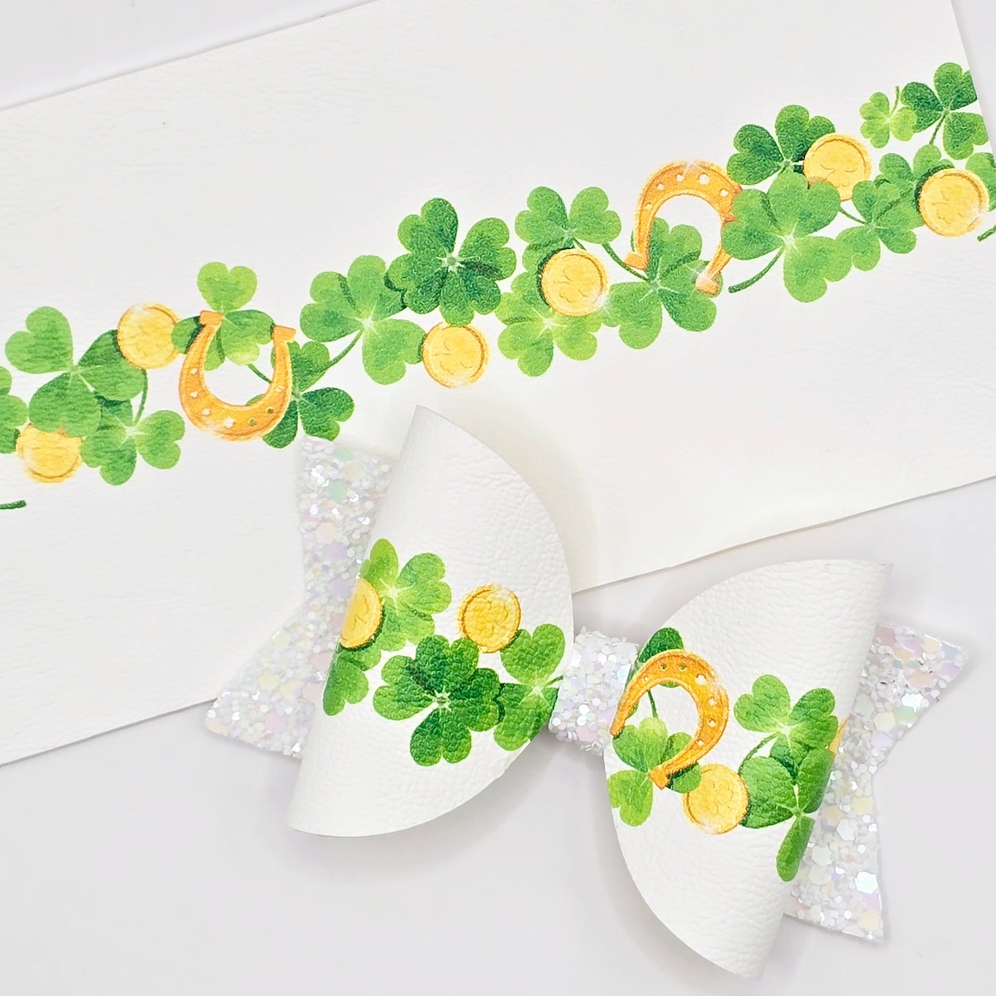 Lucky Clover Leatherette Fabric Roll