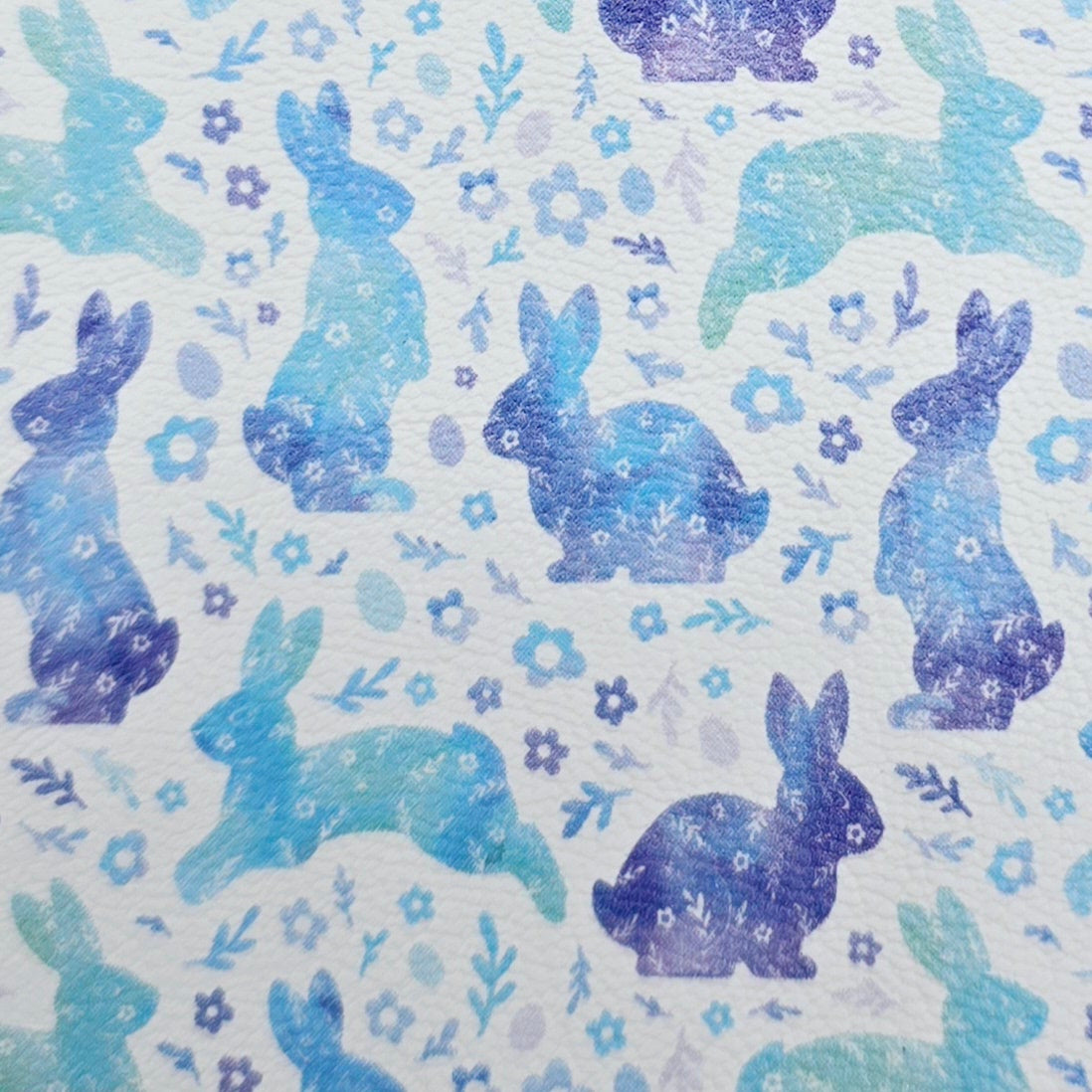 Watercolour Blue Bunnies Artisan Leatherette