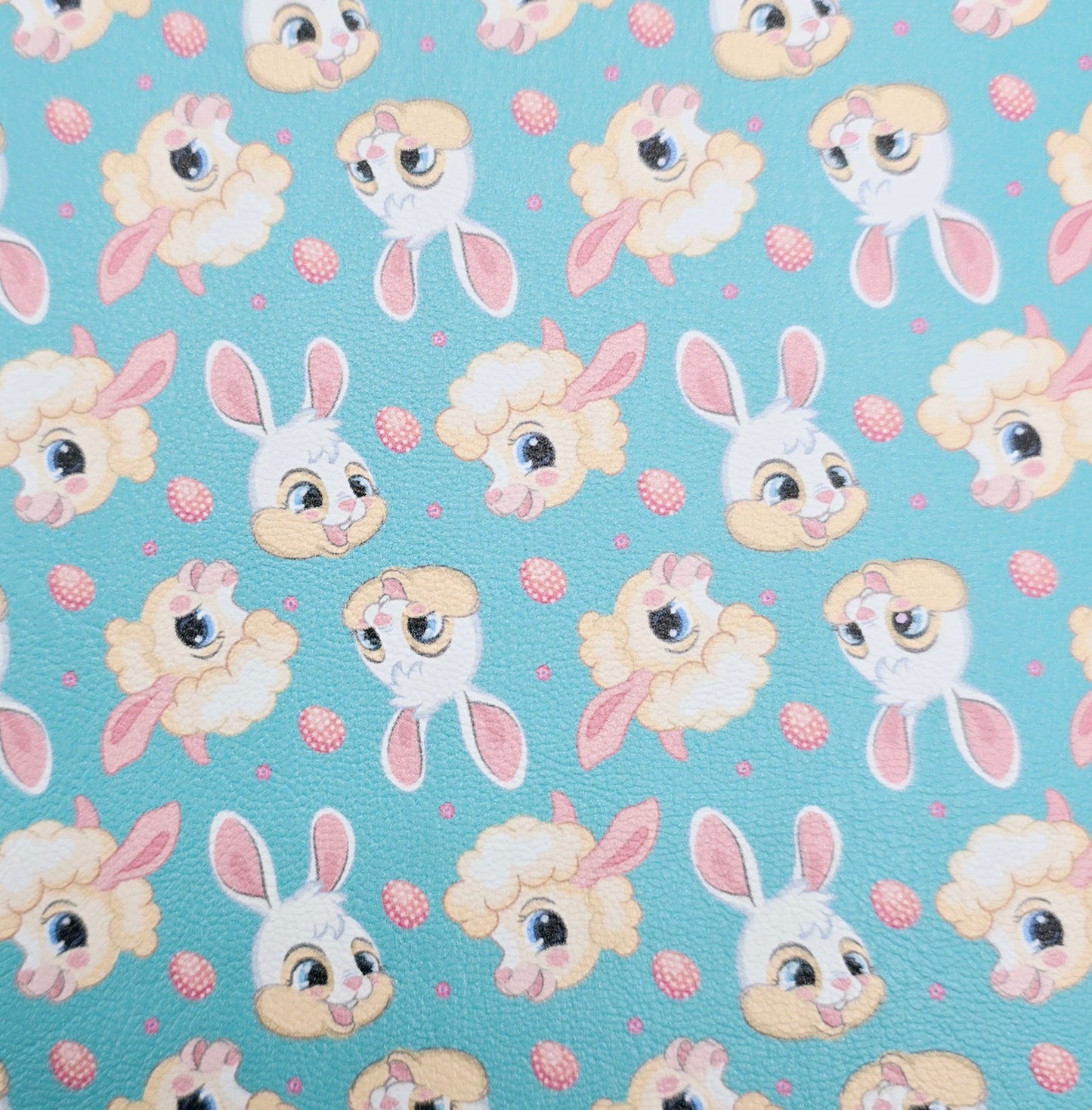 Springtime Bunny & Lambs Artisan Leatherette