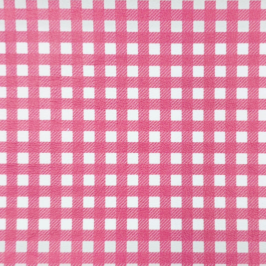 Pink Gingham Artisan Leatherette