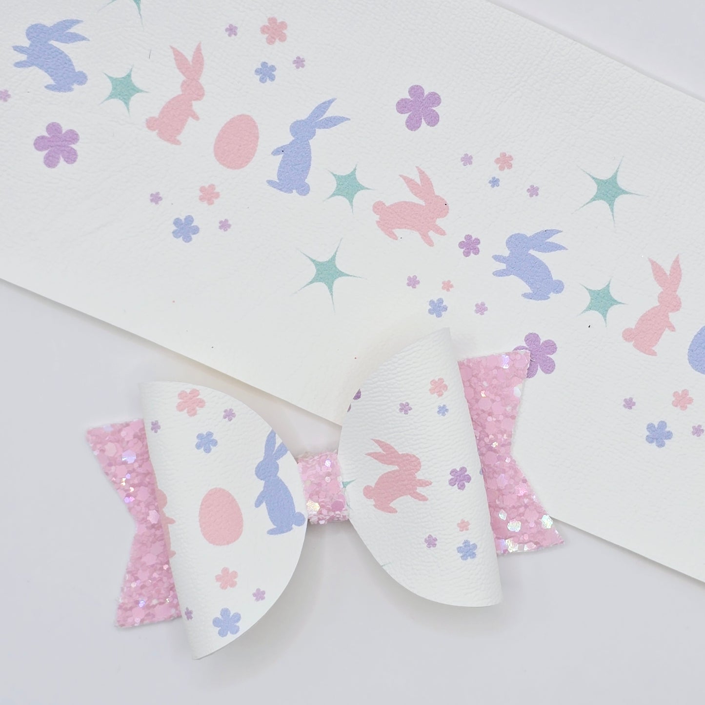 Pastel Bunnies Leatherette Fabric Roll