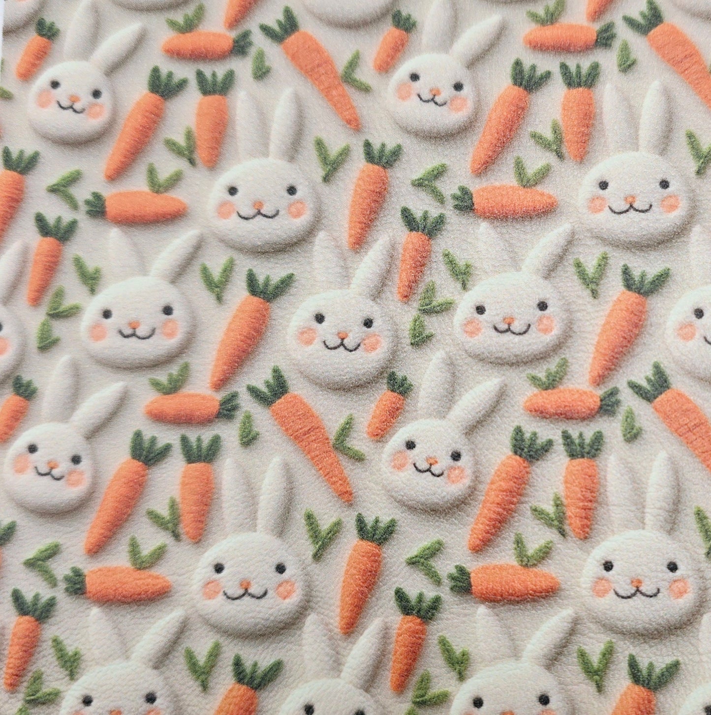 Felt Rabbits and Carrots Artisan Leatherette