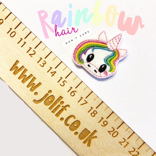 Rainbow Hair Feltie - strip of 3