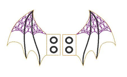 Bat Shoe Wings - Digital Embroidery File