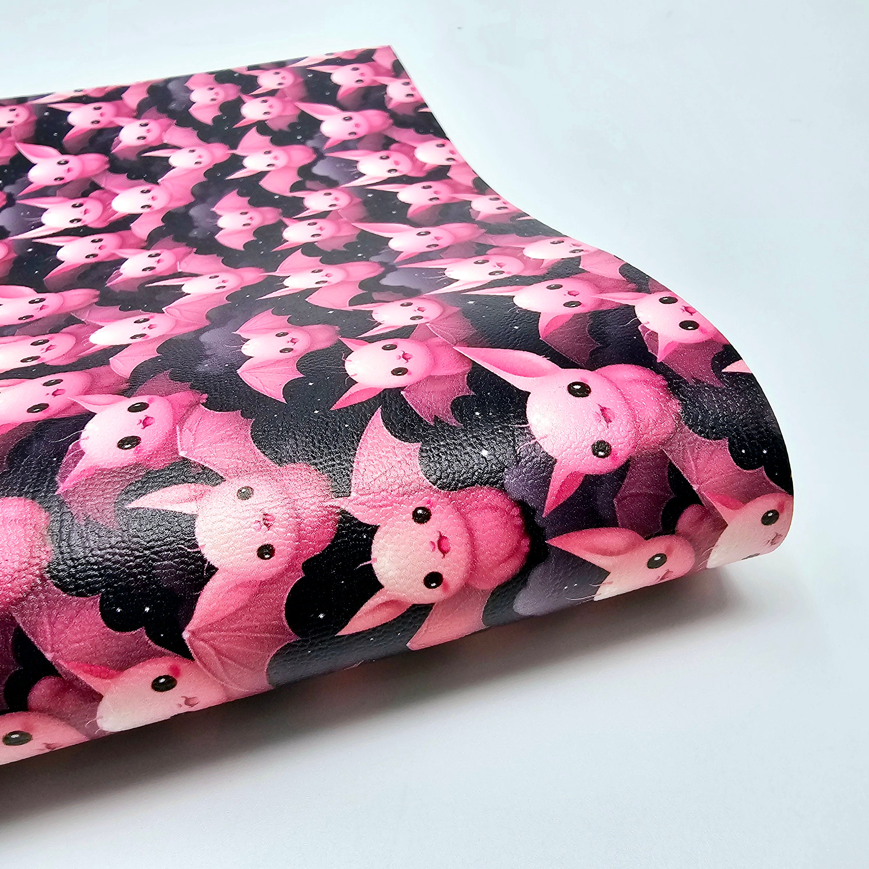 Cute Pink Bats Leatherette in 2 sizes. – Leatherette Lane