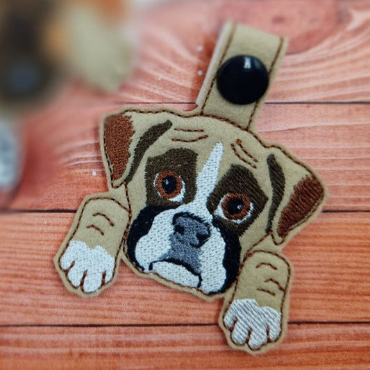 Boxer Dog Keyring - Digital Embroidery File