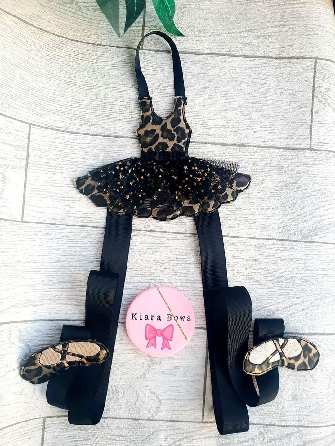 Leopard Print Ballet Girl Bow Holder