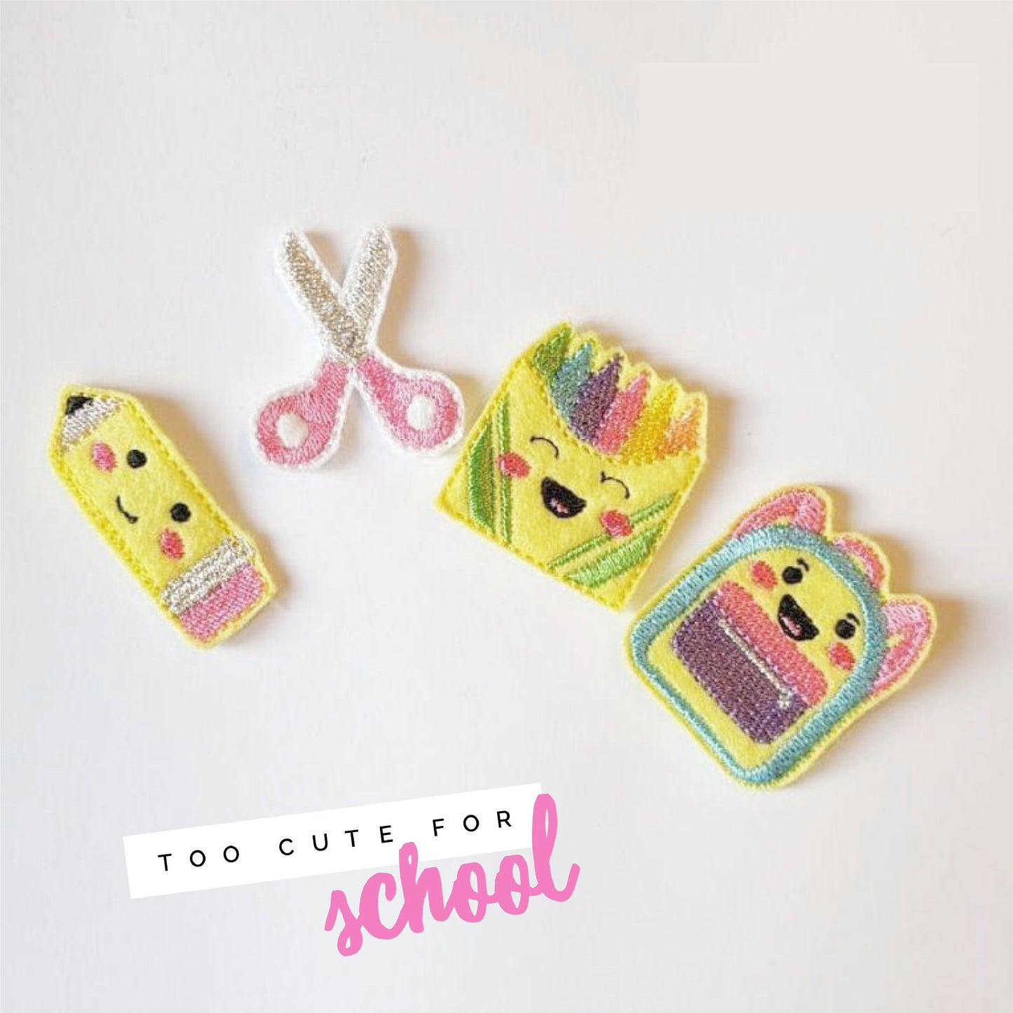 Too Cute for School Felties / Strip of 3