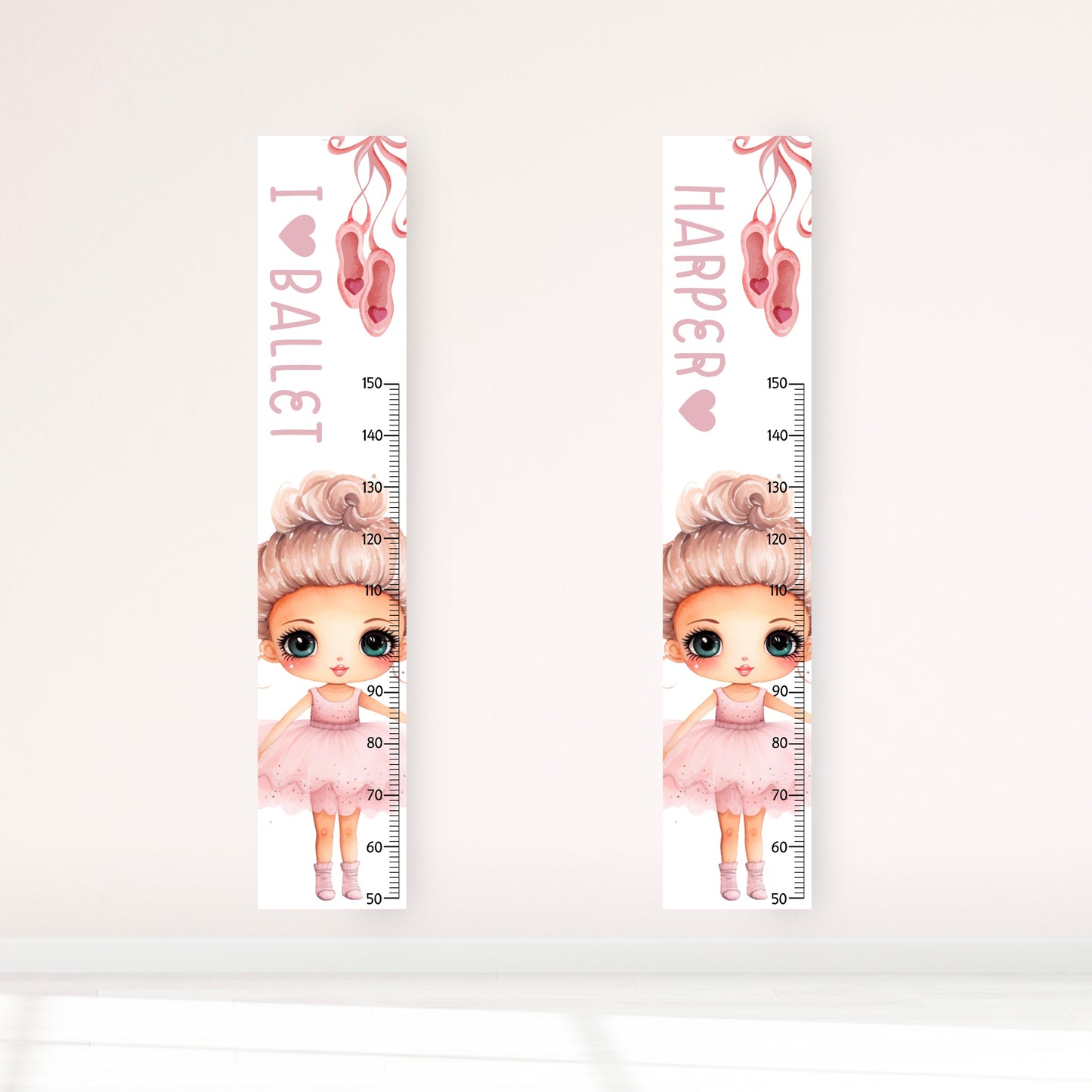 I Heart Ballet Personalised Height Chart