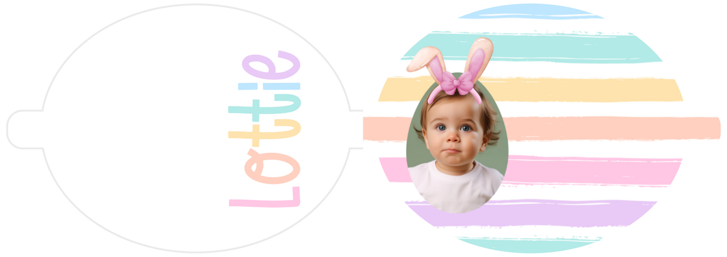 Personalised Bunny Easter Photo Printed Leatherette Bow Loops & Perfect Fit