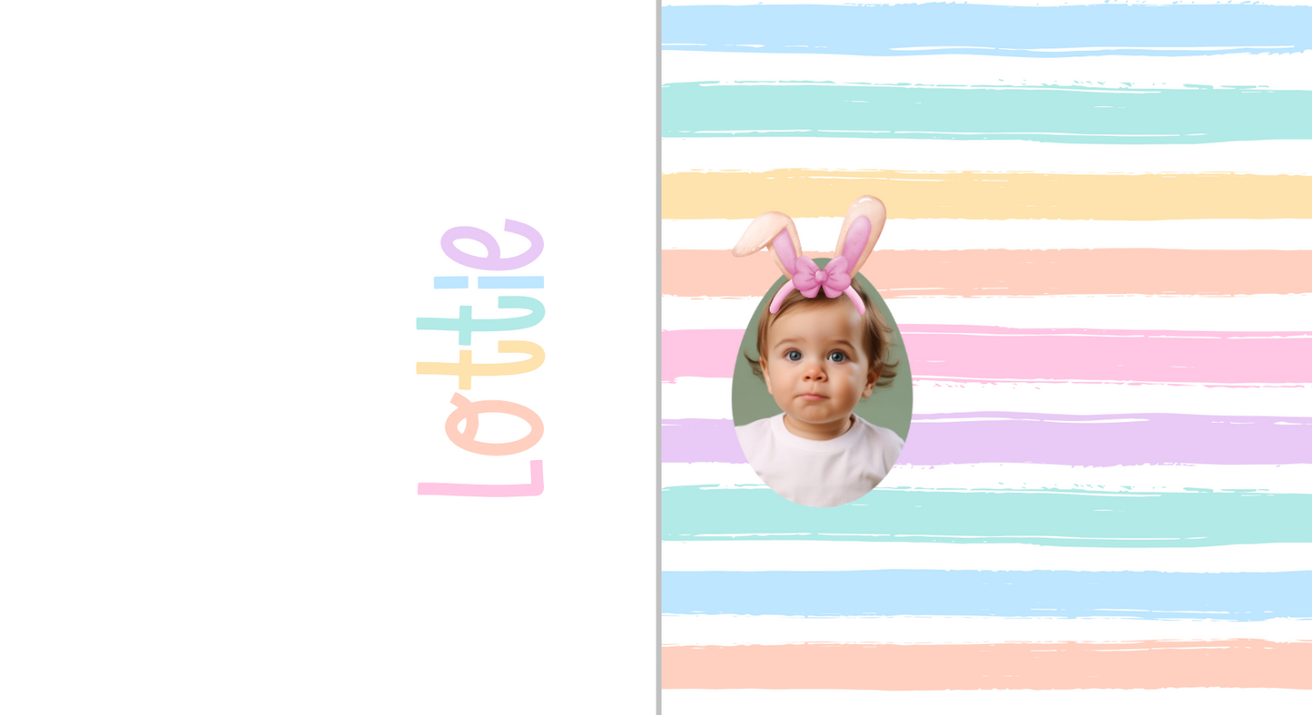 Personalised Bunny Easter Photo Printed Leatherette Bow Loops & Perfect Fit