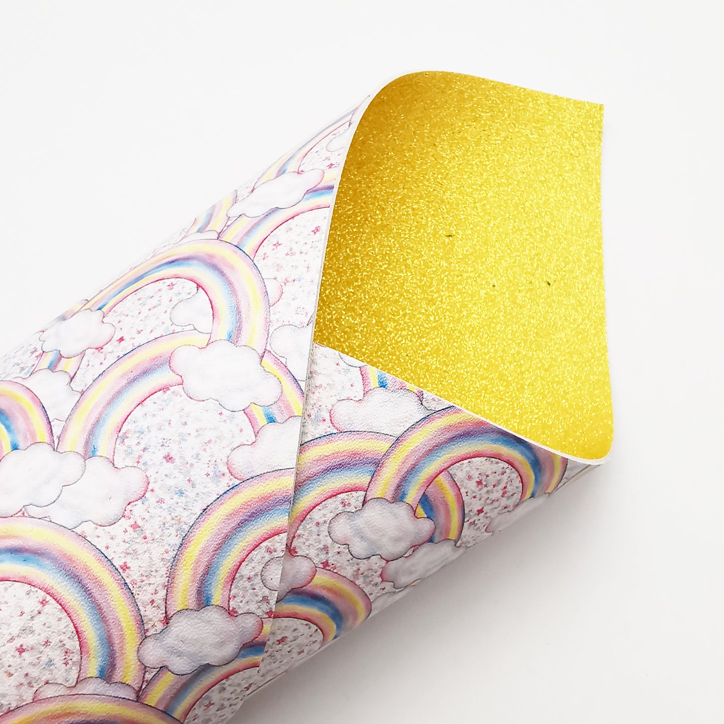Rainbows Double Sided Leatherette/Glitter