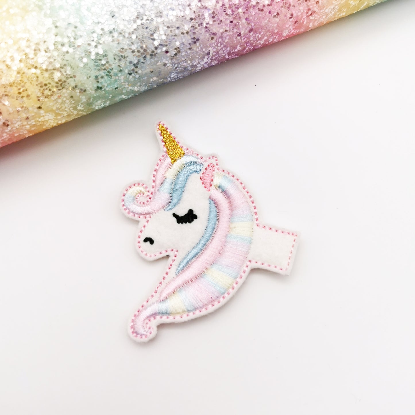 Be a Unicorn Embroidered Bow Half Featuring the Medium  Dolly Bow