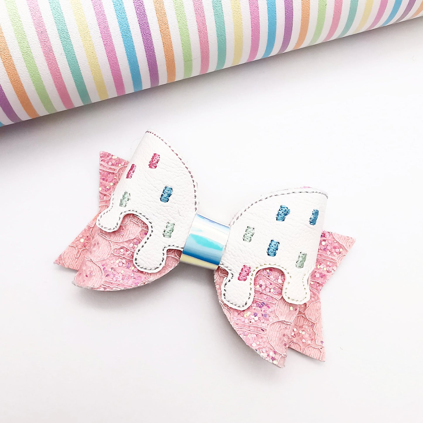 Mmm Ice-Cream Embroidered Bow Wraps