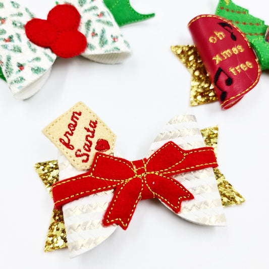 Gift Wrapped Bow Wrap and Gift Tag Feltie