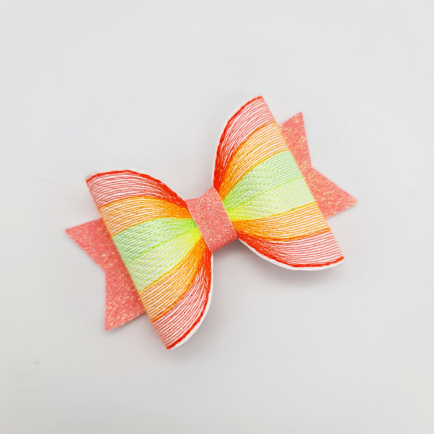 Rainbow of Stitches Embroidered Bows