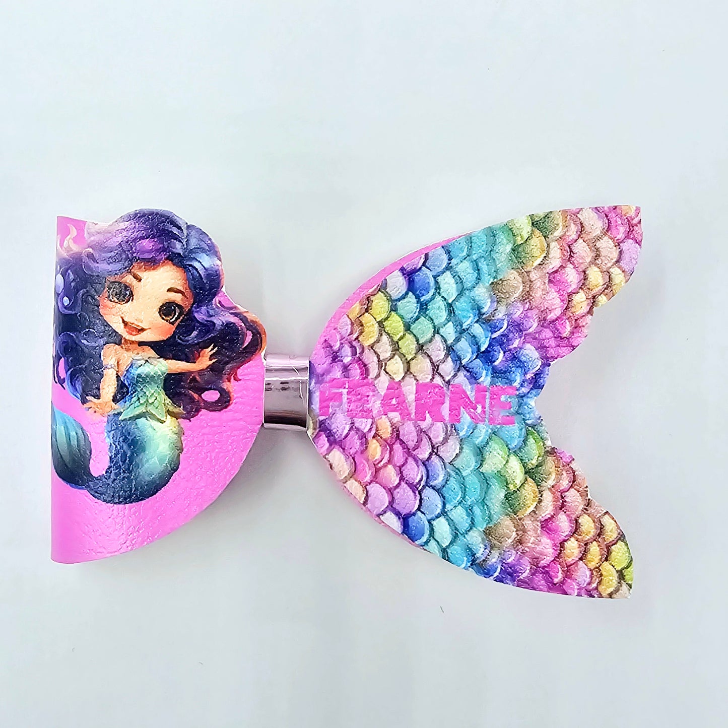 Mermaid Tail | Printed Leatherette Bow Loops