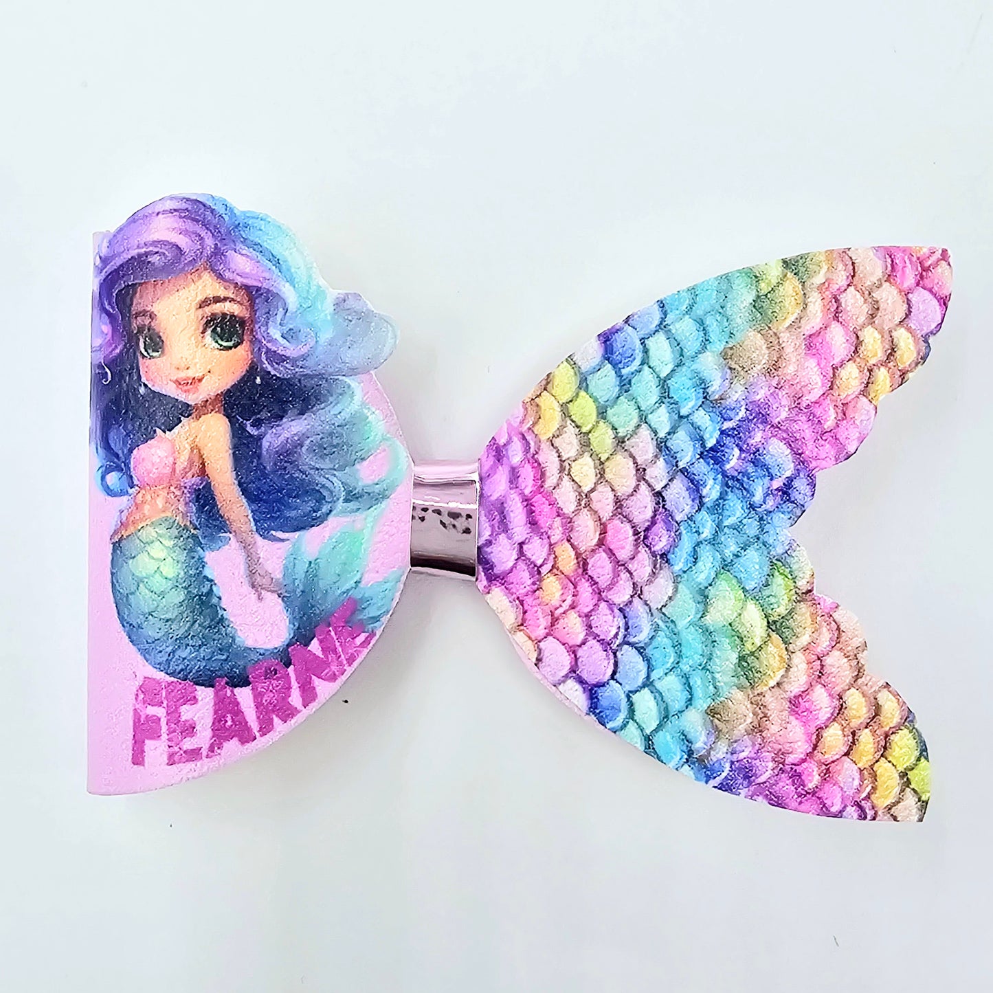 Mermaid Tail | Printed Leatherette Bow Loops