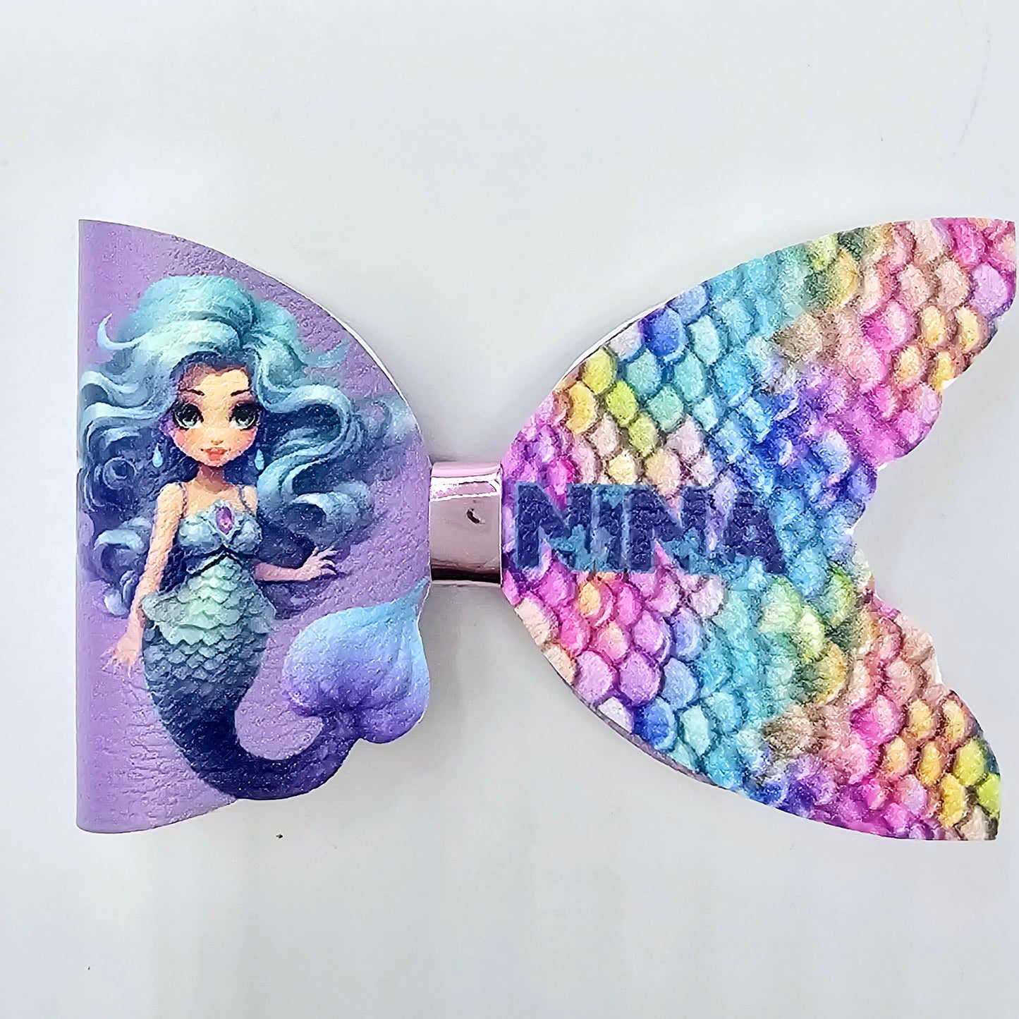 Mermaid Tail | Printed Leatherette Bow Loops