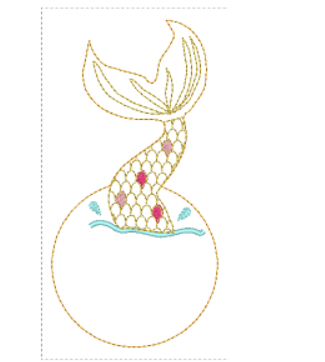 Mermaid Splash Birthday Badge  | Digital Embroidery File