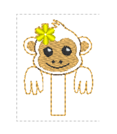 Monkey Hair Bow Peekaboo | Digital Embroidery File