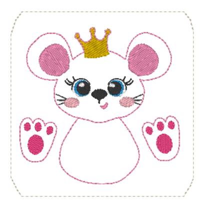 Mouse Princess Fur Baby  | Digital Embroidery File