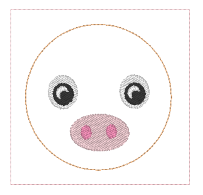 Pig Birthday Badge  | Digital Embroidery File