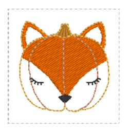 Pumpkin Animal Fox Feltie - in 2 sizes | Digital Embroidery File