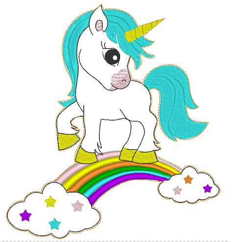 Rainbow Unicorn Bow Holder | Digital Embroidery File