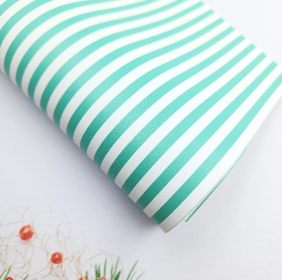 Minty Christmas Stripe Chunky Glitter