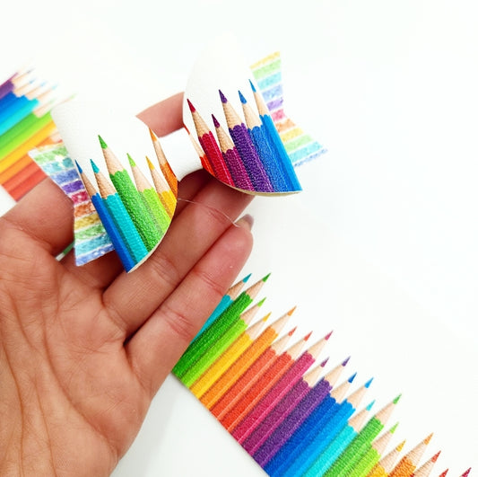 Colouring Pencils Border Leatherette Fabric Roll
