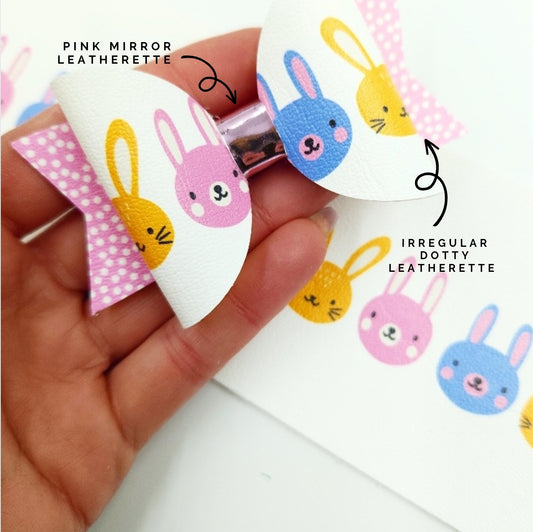 Bunny Line Up Leatherette Fabric Roll