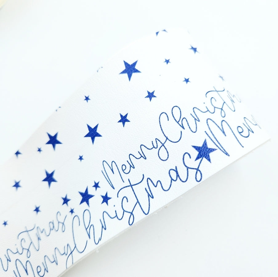Merry Christmas Words Leatherette Fabric Roll